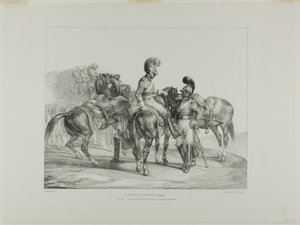 A Party of Life Guards, lámina 5 de Various Subjects Drawn from Life and on Stone (The English Suite)