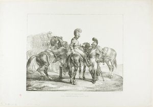 Un grupo de guardavidas, lámina 5 de Varios temas dibujados del natural sobre piedra de Jean Louis André Théodore Géricault