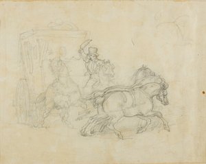 Una diligencia tirada por cinco caballos de Jean Louis André Théodore Géricault