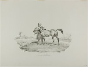 Un caballo árabe, lámina 8 de Various Subjects Drawn from Life and on Stone (The English Suite) de Jean Louis André Théodore Géricault
