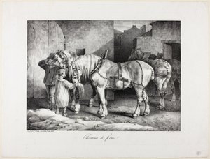 Caballos de granja de Jean Louis André Théodore Géricault