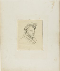 Retrato de un joven con gorra militar de Jean Louis André Théodore Géricault