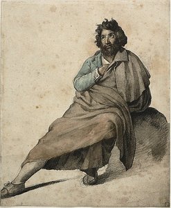 Campesino italiano sentado de Jean Louis André Théodore Géricault