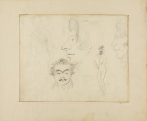 Hoja de caricaturas de Jean Louis André Théodore Géricault