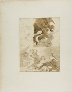 Bocetos para un combate de caballería de Jean Louis André Théodore Géricault