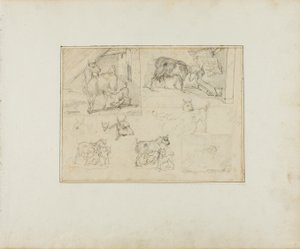 Bocetos de cabras de Jean Louis André Théodore Géricault