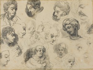 Bocetos de cabezas de Jean Louis André Théodore Géricault