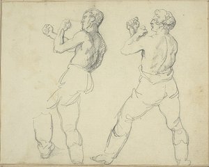 Dos boxeadores mirando a la izquierda de Jean Louis André Théodore Géricault