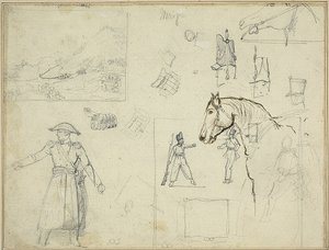 Varios estudios de Jean Louis André Théodore Géricault