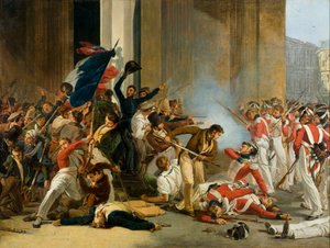 Tomando el Louvre, 29 de julio de 1830. Masacre de la Guardia Suiza, c. 1832