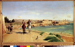 Antibes, el paseo a caballo. El artista y su hijo Charles (1848-1917), pintor