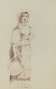 Mujer con pandereta
