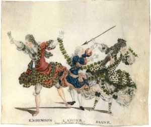 Diseño de vestuario para el ballet Endymion de Gaetano Vestris, 1773-1778