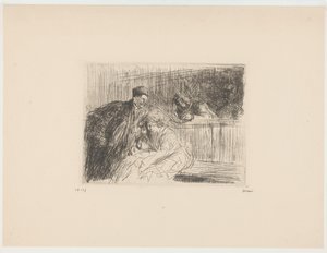 Abogado con clientes en la corte de Jean Louis Forain (signed by artist)