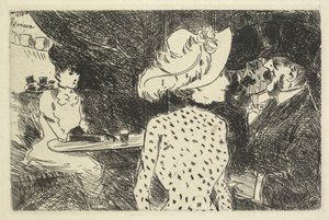 Escena de café descriptiva, 1880-1886 de Jean Louis Forain