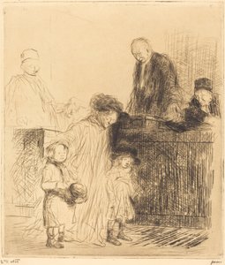 Saliendo de la audiencia (primera placa) de Jean Louis Forain