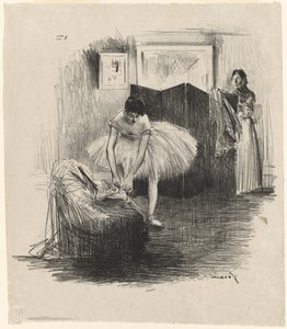 Bailarina atándose la zapatilla de Jean Louis Forain