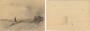 Tierra Devastada (recto); Figuras en un Paisaje (verso) de Jean Louis Forain