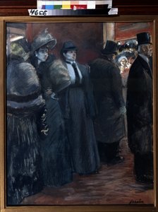 Vestíbulo del teatro. Pintura de Jean-Louis Forain (Jean-Louis Forain de Jean Louis Forain