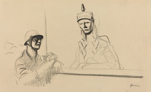 Soldado francés dirigiéndose a Germania, c. 1914-1919 de Jean Louis Forain
