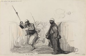 Le retour du permissionnaire. -¡Tú caes a pic!, c. 1914-1919 de Jean Louis Forain