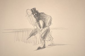 Hombre con paraguas de Jean Louis Forain
