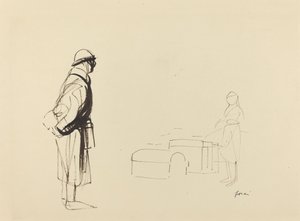 Poilu y enfermera, c. 1914-1919 de Jean Louis Forain