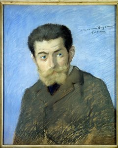 Retrato del escritor francés Charles Marie Georges Huysmans conocido como Joris Karl Huysmans (1848-1907). Pastel de Jean-Louis Forain (1852-1931) siglo XIX de Jean Louis Forain