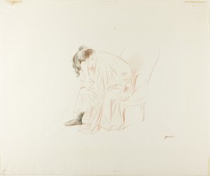 Mujer sentada, cabeza en la mano derecha de Jean Louis Forain