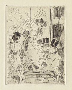 El Café de la Nueva Atenas , c.1876 (aguafuerte) de Jean Louis Forain