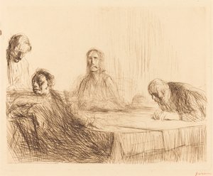 La Cena en Emaús (segunda placa) de Jean Louis Forain