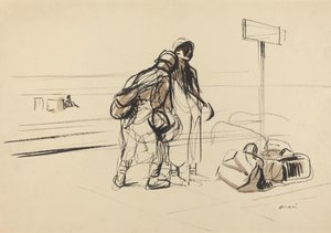 Dos Soldados Franceses cerca de un Tablón de Anuncios de Jean Louis Forain