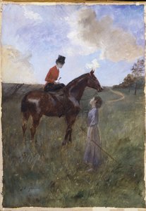 Mujer a caballo y pastora de Jean Louis Forain