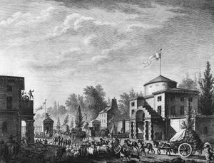 Revolución Francesa: Entrada libre de la barrera de París el 1 de mayo de Jean Louis II (after) Prieur