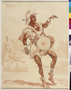 Músico africano (acuarela)
