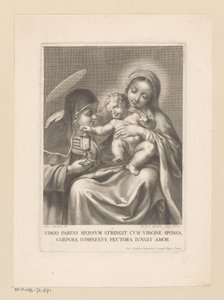 María con niño y santa con relicario de Jean Louis Roullet