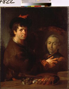 Autorretrato (Self portrait). Pintura de Jean Louis de Velly (1730-1809). Óleo sobre lienzo, 96 x 80 cm.Arte francés del siglo XVIII. Museo del Hermitage, San Petersburgo. de Jean Louis de Velly