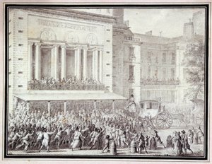El pueblo cerrando las puertas de la Ópera: 12 de julio de Jean Louis the Younger Prieur