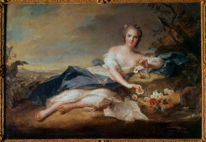 Retrato de Madame Henriette de Francia (1727-1752) en Flora, hija de Luis XV de Jean Marc Nattier