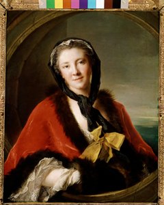 Retrato de la Condesa Ticino, esposa del embajador de Suecia en París de Jean Marc Nattier