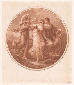 Belleza (Bellezza) aconsejada por Prudencia (Prudentia), rechaza las tentaciones de la Locura (Pazzia) de Jean Marie Delattre