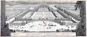 Perspectiva general del castillo de Richelieu, el patio de armas, los parterres, los jardines, etc.