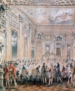 Banquete en Louveciennes, 1771 de Jean Michel the Younger Moreau