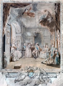 Mme Louise despidiéndose de su hijo, 1772 de Jean Michel the Younger Moreau