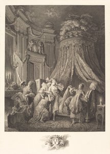 El Acostado de la Novia de Jean Michel Moreau and Jean Baptiste Blaise Simonet after Pierre Antoine Baudouin