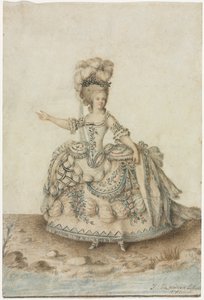 Estudio de vestuario para cantante de ópera, 1781 de Jean Michel Moreau le Jeune