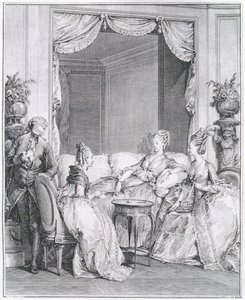 No temas, mi buen amigo, grabado por I.S. Helman (1743-1809) de Jean Michel the Younger Moreau