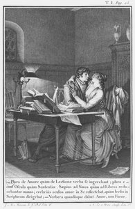 Heloise y Abelard en su estudio, ilustración de 