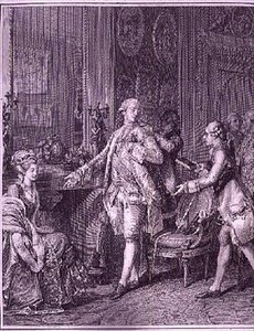 El Gran Tocador, grabado por A.L. Romanet (1742-c.1810) de Jean Michel the Younger (after) Moreau