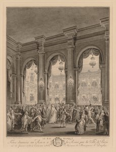 El baile de máscaras dado en el Hôtel de Ville, el 23 de enero de 1782 de Jean Michel the Younger Moreau